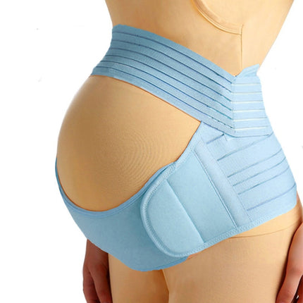 Prenatal Belly Support Three-Piece Breathable Belly Support Belt For Pregnant Women Before Childbirth, Size: L(Blue)-garmade.com