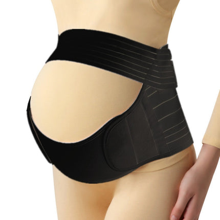 Prenatal Belly Support Three-Piece Breathable Belly Support Belt For Pregnant Women Before Childbirth, Size: L(Black)-garmade.com