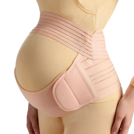 Prenatal Belly Support Three-Piece Breathable Belly Support Belt For Pregnant Women Before Childbirth, Size: XXL(Complexion)-garmade.com