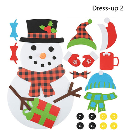 Handmade Felt Christmas Tree Decoration Children DIY Christmas Decorations, Style: Dress-up 2-garmade.com