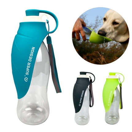 Pet Feeder Dog Out Of Cup Large Capacity Outdoor Flip Water Cup(Green)-garmade.com