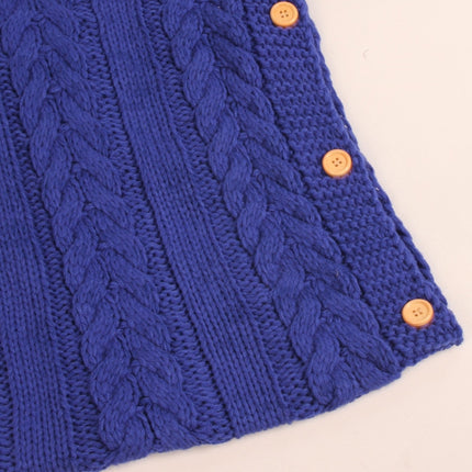 Zzsd0002 Autumn / Winter Baby Knitted Woolen Button Sleeping Bag Photography Blanket Stroller Sleeping Bag(Sapphire)-garmade.com