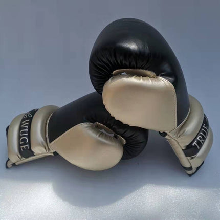 Boxing Sanda Gloves Free Fighting Half Finger Boxing Gloves(Black Golden)-garmade.com