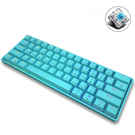 LEAVEN K28 61 Keys Gaming Office Computer RGB Wireless Bluetooth + Wired Dual Mode Mechanical Keyboard, Cabel Length:1.5m, Colour: Green Axis (Blue)-garmade.com