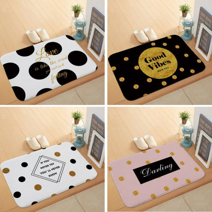 Bathroom Door Absorbent Floor Mat Bedroom Coral Velvet Non-Slip Mat, Size: 60x40cm(Big Black Spot)-garmade.com