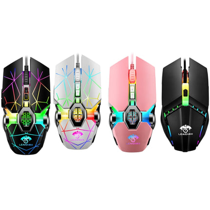 LEAVEN 7 Keys 4000DPI USB Wired Computer Office Luminous RGB Mechanical Gaming Mouse, Cabel Length:1.5m, Colour: S30 Black-garmade.com