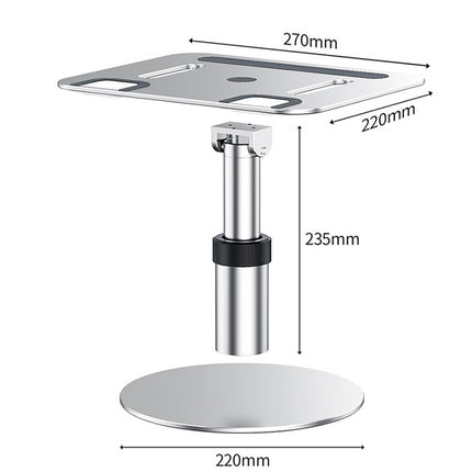 Oatsbasf 03597 Aluminum Alloy Notebook Heightening Bracket Notebook Computer Lifting Heat Dissipation Bracket Mobile Folding Table,Style: Deluxe Edition-Silver-garmade.com