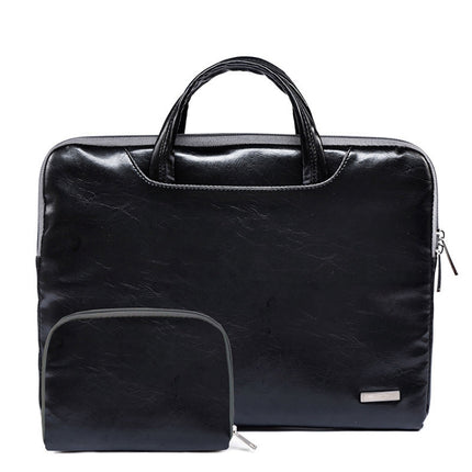 LiSEN LS-116 Simple Laptop Bag Business Laptop Liner Bag, Size: 11.6 inch(PU Black)-garmade.com