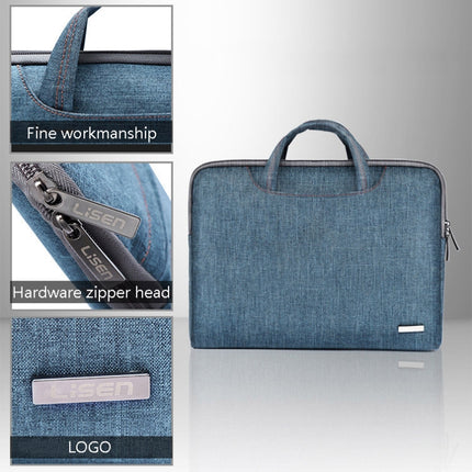 LiSEN LS-116 Simple Laptop Bag Business Laptop Liner Bag, Size: 11.6 inch(Canvas Colorful Leaves Blue)-garmade.com