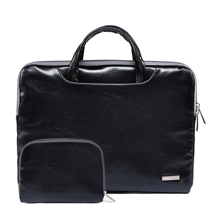 LiSEN LS-116 Simple Laptop Bag Business Laptop Liner Bag, Size: 13.3 inch(PU Black)-garmade.com