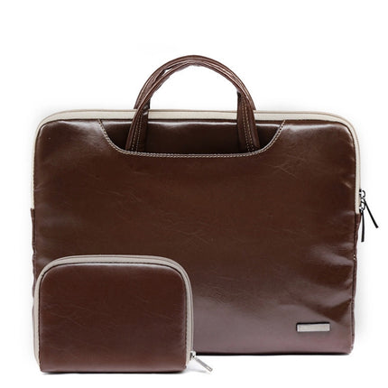 LiSEN LS-116 Simple Laptop Bag Business Laptop Liner Bag, Size: 13.3 inch(PU Brown)-garmade.com