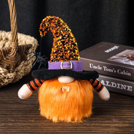 Halloween Decorative Supplies Shining Faceless Doll(Orange)-garmade.com