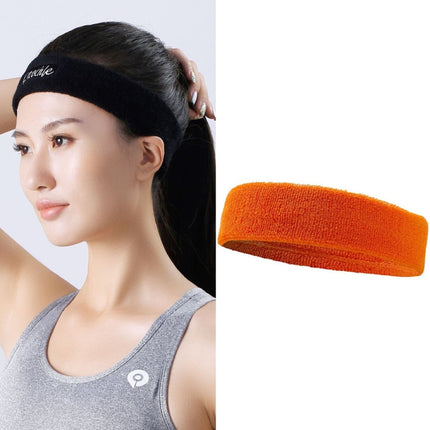 2 PCS Enochle Sports Sweat-Absorbent Headband Combed Cotton Knitted Sweatband(Orange)-garmade.com