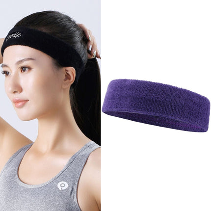 2 PCS Enochle Sports Sweat-Absorbent Headband Combed Cotton Knitted Sweatband(Purple)-garmade.com