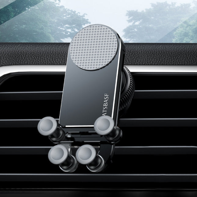 Oatsbasf Car Gravity Metal Bracket Scalable and Stable Mobile Phone Bracket Folding Screen Mobile Phone Exclusive Car Bracket(Outlet Black)-garmade.com