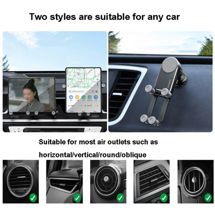 Oatsbasf Car Gravity Metal Bracket Scalable and Stable Mobile Phone Bracket Folding Screen Mobile Phone Exclusive Car Bracket(Paste Black)-garmade.com