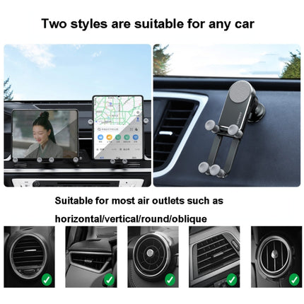 Oatsbasf Car Gravity Metal Bracket Scalable and Stable Mobile Phone Bracket Folding Screen Mobile Phone Exclusive Car Bracket(Outlet Silver)-garmade.com