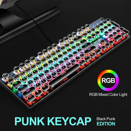 104 Keys Green Shaft RGB Luminous Keyboard Computer Game USB Wired Metal Mechanical Keyboard, Cabel Length:1.5m, Style: Ordinary Version (White)-garmade.com