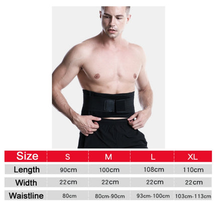 Webbing Breathable Waist Belt Squat Weightlifting Fitness Steel Plate Back Support Belt, Specification: L(Black)-garmade.com