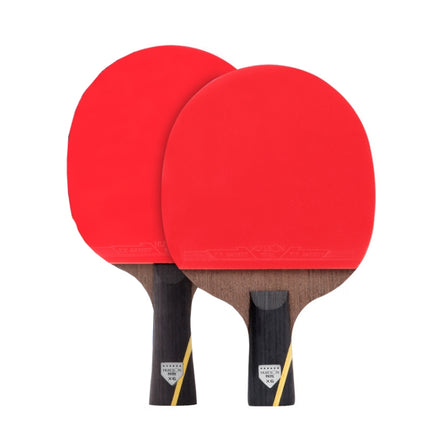 HUIESON Six Star 5-Layer Chicken Wing Tip + 2 Layer Carbon Double Side Continuous Table Tennis Racket, A Pair(Mixed)-garmade.com