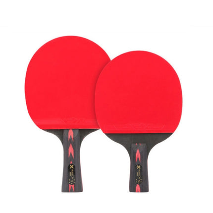 HUIESON HS-CPPX5 Five Stars Carbon Fiber Double-sided Reverse Adhesive Table Tennis Training Racket Set, Specification: Hand-shake Grip + Pen Hold Grip Racket-garmade.com