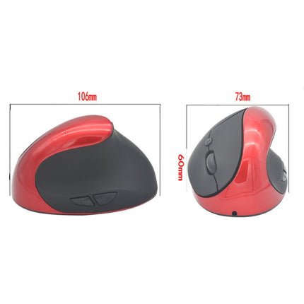 JSY-03 6 Keys Wireless Vertical Charging Mouse Ergonomic Vertical Optical Mouse(Red)-garmade.com