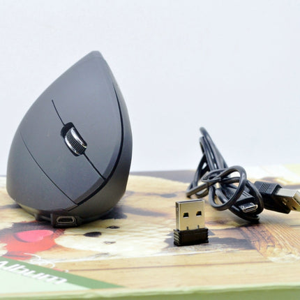 JS-5D 6 Keys 2.4G Ergonomic Vertical Mouse Cross-Border Wireless Charging Mouse(Wireless Charging Type)-garmade.com