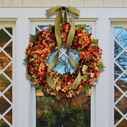 Hydrangea Wreath Door Hanging Artificial Flower Christmas Ornament, Size: 30cm-garmade.com