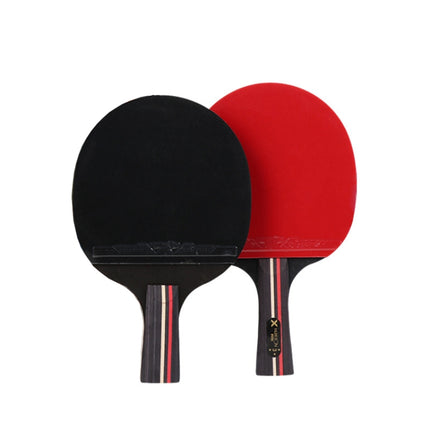HUIESON HS-D-P01 Three Star 7 Layers Pure Wood Double-sided Reverse Adhesive Table Tennis Racket Set, Specification: Hand-shake Grip + Pen Hold Grip Racket-garmade.com