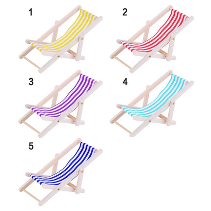 2 PCS 1:12 Beach Lounge Chair Simulation Model Outdoor Beach Scene Shooting Props Can Be Folded(Purple)-garmade.com