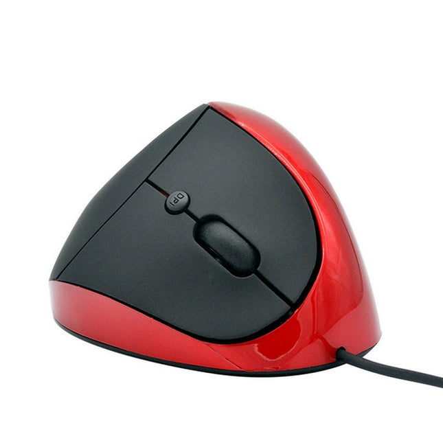 JSY-05 6 Keys Wired Vertical Mouse Ergonomics Brace Optical Mouse(Red)-garmade.com