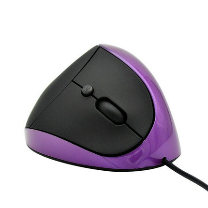 JSY-05 6 Keys Wired Vertical Mouse Ergonomics Brace Optical Mouse(Purple)-garmade.com