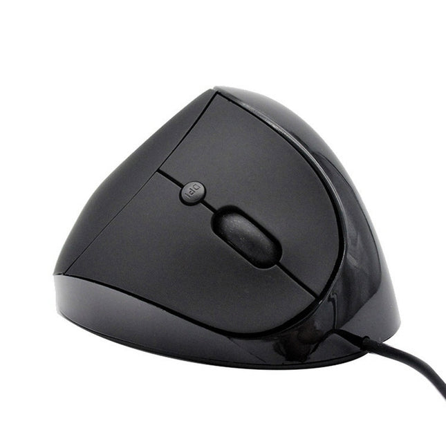 JSY-05 6 Keys Wired Vertical Mouse Ergonomics Brace Optical Mouse(Black)-garmade.com