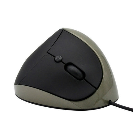 JSY-05 6 Keys Wired Vertical Mouse Ergonomics Brace Optical Mouse(Silver Gray)-garmade.com