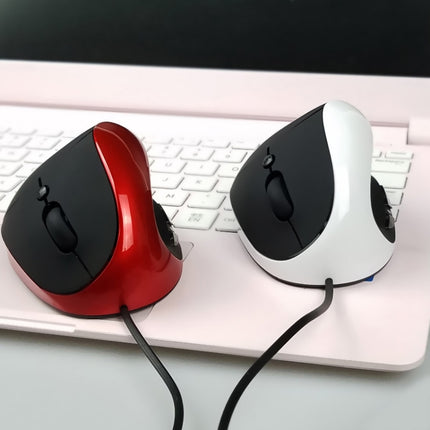 JSY-05 6 Keys Wired Vertical Mouse Ergonomics Brace Optical Mouse(Red)-garmade.com