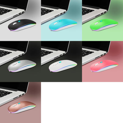 Y20 4 Keys Colorful Glow Charging Mute Mouse Notebook Game Wireless Mouse, Colour: 2.4G + Bluetooth (Silver)-garmade.com