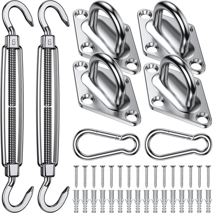 24 in 1 304 Stainless Steel Fixed Shade Sail Accessories Diamond Buckle Flower Basket Spring Buckle, Spec: M6 Set-garmade.com