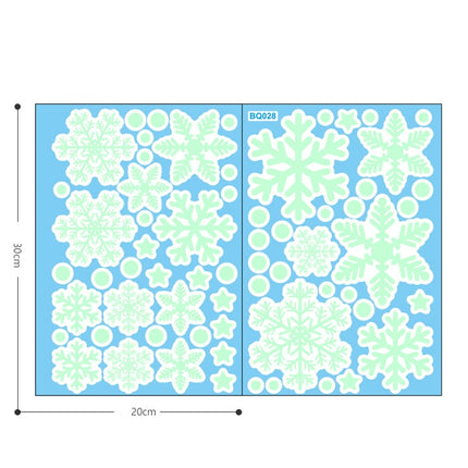 1set Christmas Luminous Fluorescent Snowflake Decoration Sticker,Style: BQ028 With Glue-garmade.com