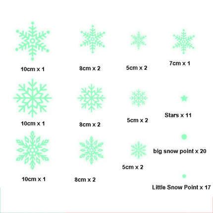 1set Christmas Luminous Fluorescent Snowflake Decoration Sticker,Style: BQ029 Enhanced Static Electricity-garmade.com