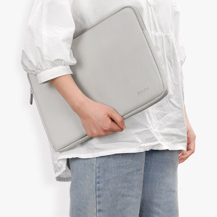 Baona BN-Q001 PU Leather Laptop Bag, Colour: Grey, Size: 11/12 inch-garmade.com