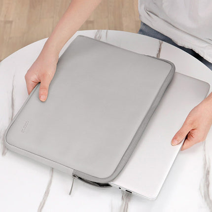 Baona BN-Q001 PU Leather Laptop Bag, Colour: Grey, Size: 13/13.3/14 inch-garmade.com