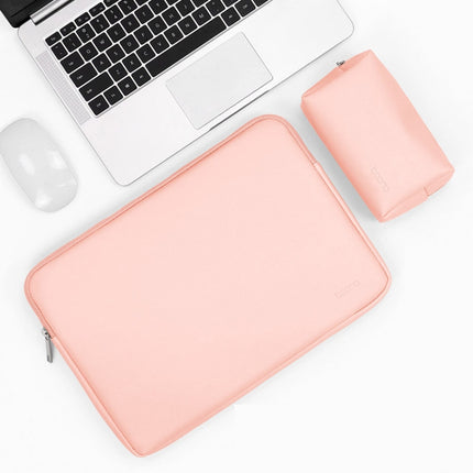 Baona BN-Q001 PU Leather Laptop Bag, Colour: Pink + Power Bag, Size: 11/12 inch-garmade.com
