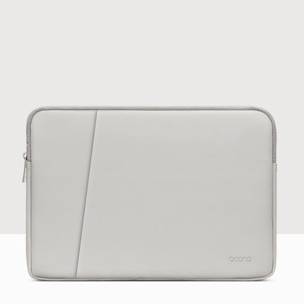 Baona BN-Q004 PU Leather Laptop Bag, Colour: Double-layer Gray, Size: 11/12 inch-garmade.com