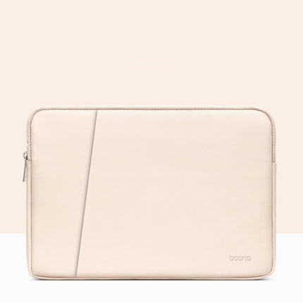 Baona BN-Q004 PU Leather Laptop Bag, Colour: Double-layer Apricot, Size: 11/12 inch-garmade.com