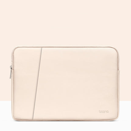 Baona BN-Q004 PU Leather Laptop Bag, Colour: Double-layer Apricot, Size: 13/13.3/14 inch-garmade.com