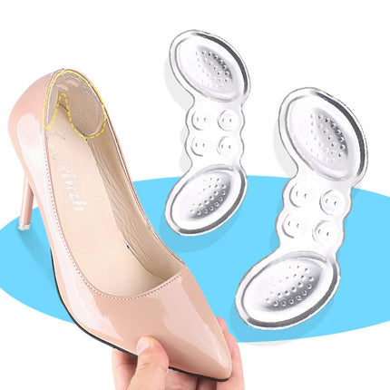 5 Pairs Soft And Abrasion-Resistant GEL Heel Stickers High-Heeled Laces Sticky Invisible Transparent Anti-Drop Heel Stickers(Thick Section-Transparent)-garmade.com