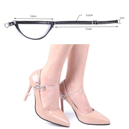 3 Pairs High Heels Prevent Heel Drop Shoe Strap(Mirror Black)-garmade.com