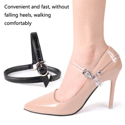 3 Pairs High Heels Prevent Heel Drop Shoe Strap(Suede Black)-garmade.com