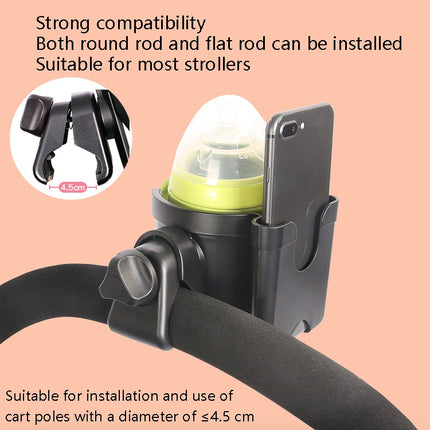 Cartridge With Mobile Phone Box 2 In 1 Baby Car Gear Bottle Cup Rack(Black)-garmade.com