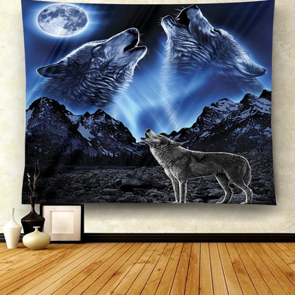 Multifunctional Fashion Simple Style Animal Hanging Carpet, Size:Smooth Surface M-130x150cm(Wolf Blue)-garmade.com